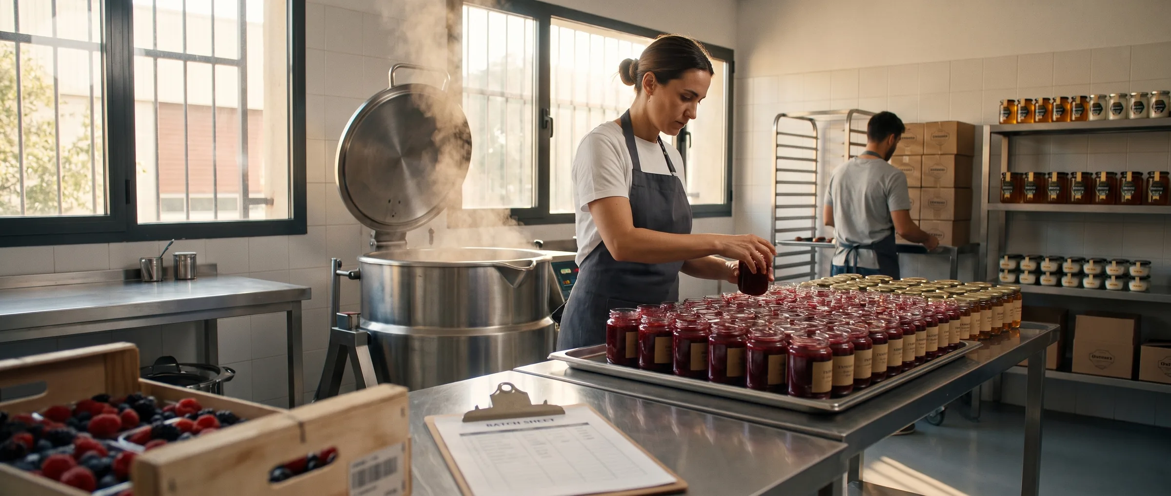 Professional workshop jarring artisan preserves